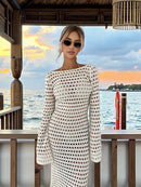 Mesh Backless Beach Maxi Dress Swimsuit Cover Up