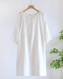 Cotton Crepe Solid Nightgown
