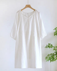 Cotton Crepe Solid Nightgown