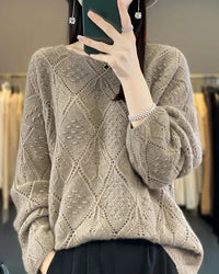 Crochet Hollow Knit Wool Sweater