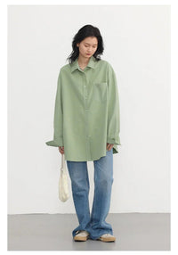 Oversized Long-sleeved Cotton Shirt