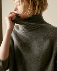 High-Necked Wool Pullover Sweater