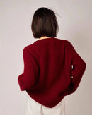 High-Neck Cashmere Loose Retro Sweater