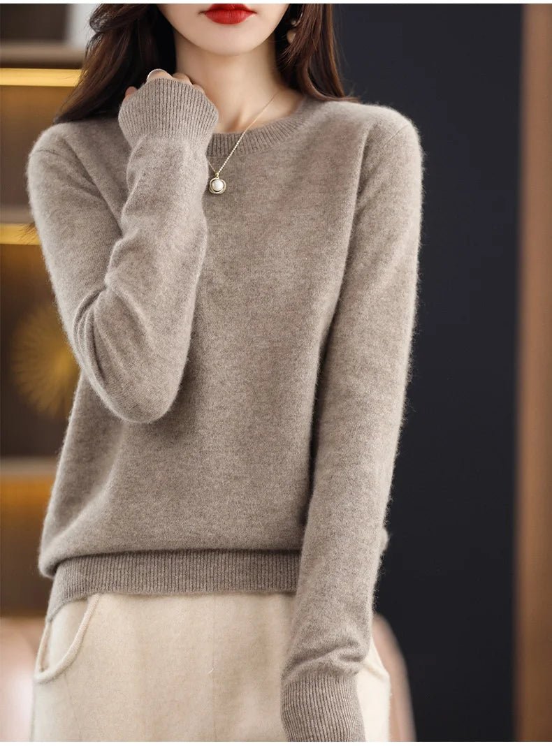 Soft Cashmere Knit Crew Neck Pullover