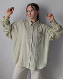 Oversized Linen-Blend Long-Sleeve Shirt