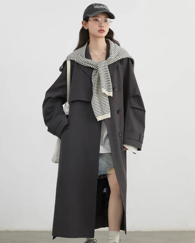 Belted Cotton Lyocell Trench Coat