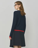 Cable Knit Faux Two-Piece Sweater