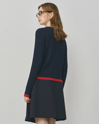 Cable Knit Faux Two-Piece Sweater