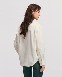 Mid-Length Loose Corduroy Long-Sleeved Shirt