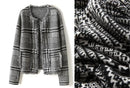 Houndstooth Fringe Cashmere Open Cardigan