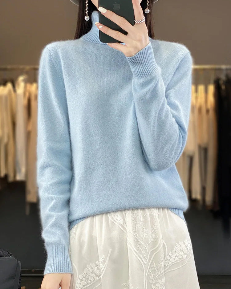 Mink Cashmere Turtleneck Sweater