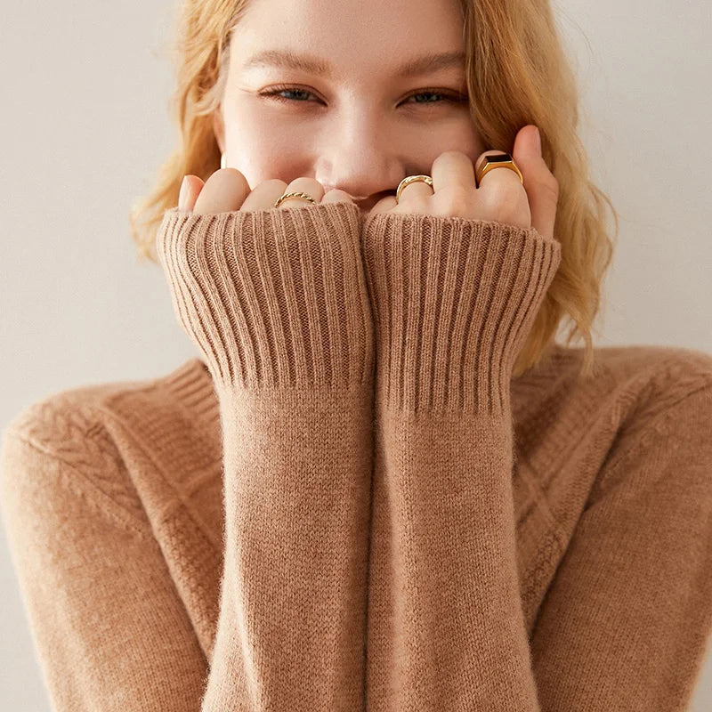 Round-Neck 100% Merino Wool Sweater