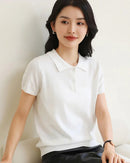 Soft Knit Polo Collar Top