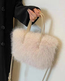 Soft Faux Fur Bucket Tote