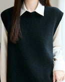 Wool Knit Sleeveless Sweater Vest