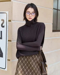 Wool Turtleneck Knit Sleeveless Vest