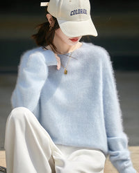 Loose-Fit Crewneck Pullover Sweater