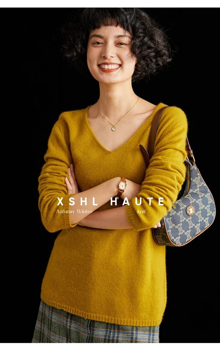 V-Neck Cashmere Basic Jumper