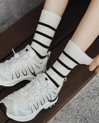 Striped Retro Loose Crew Socks