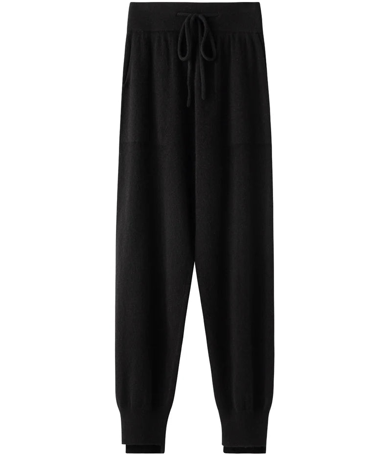 Merino Wool High-Waist Knit Trousers