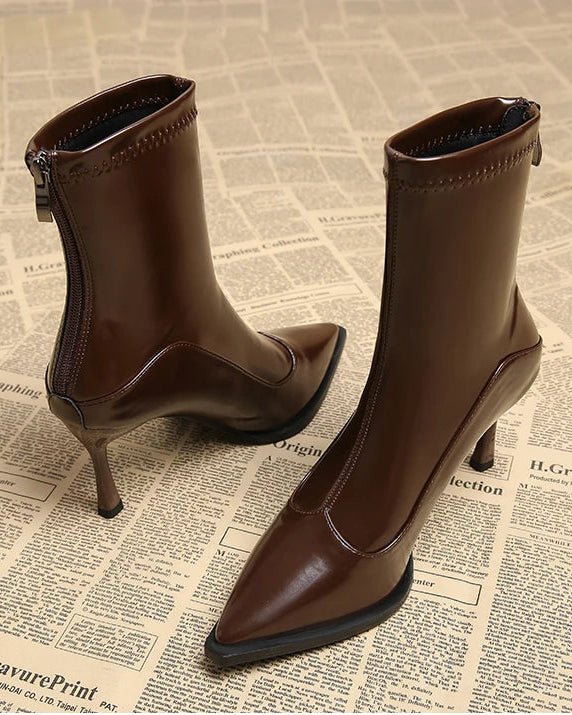 Fashion Party Pointed-Toe High-Heeled Ankle Boots