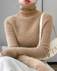 Wool Long-Sleeved Turtleneck Slim Fit Sweater