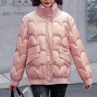 Stand Collar Quilted-Shell Parka
