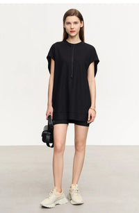 Loose Casual Short Sleeves Solid Top