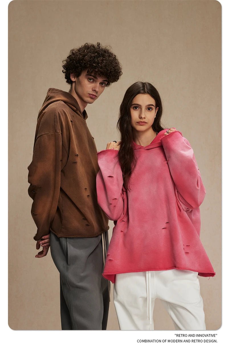 Disstressed Ripped Hoodies