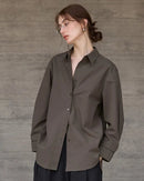 Casual Collared Single-Breasted Loose-Fitting Shirt