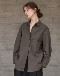 Casual Collared Single-Breasted Loose-Fitting Shirt