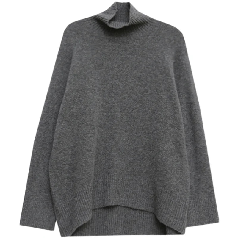 100% Wool Loose Turtleneck Sweater