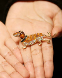 Exquisite Baroque-Style Puppy Brooch
