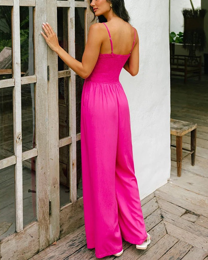 Thin Straps Wide Leg Jumpsuit