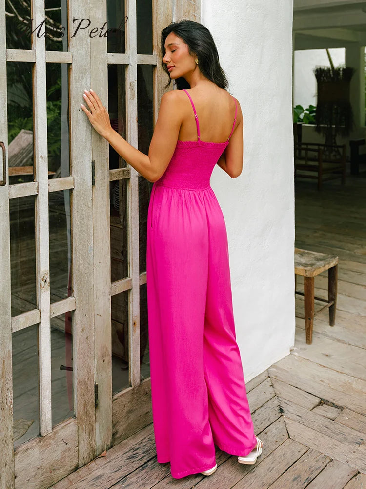 Thin Straps Wide Leg Jumpsuit