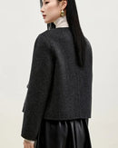 Wool Blend Single Breasted Jacket