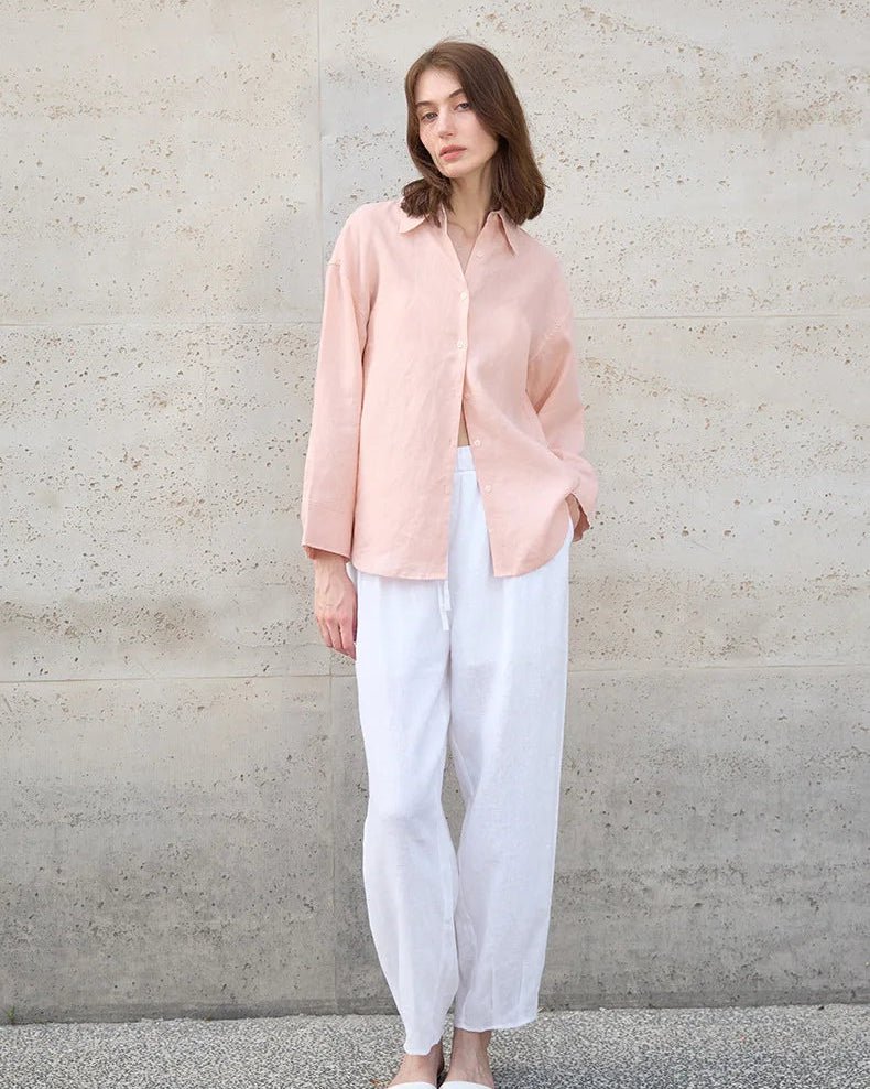 Retro Single-Breasted Collar Loose Shirt