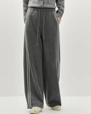 Striped Wide-Leg Ankle Trousers