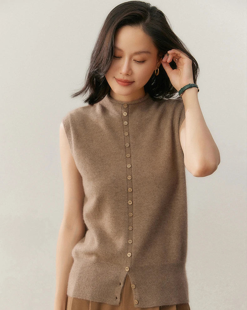 Cashmere Pullover Knitted Sleeveless Sweater Vest