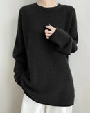Longline Cashmere Crewneck Sweater