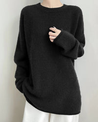 Longline Cashmere Crewneck Sweater
