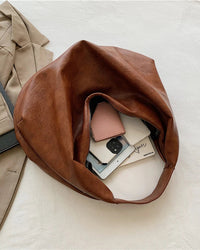 Soft Leather Hobo Shoulder Tote