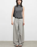 Herringbone Wide-Leg Suit Trousers