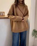 Refined Raglan Turtleneck Knit Sweater