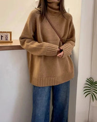 Refined Raglan Turtleneck Knit Sweater