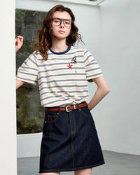Nautical Stripe Embroidered T-Shirt