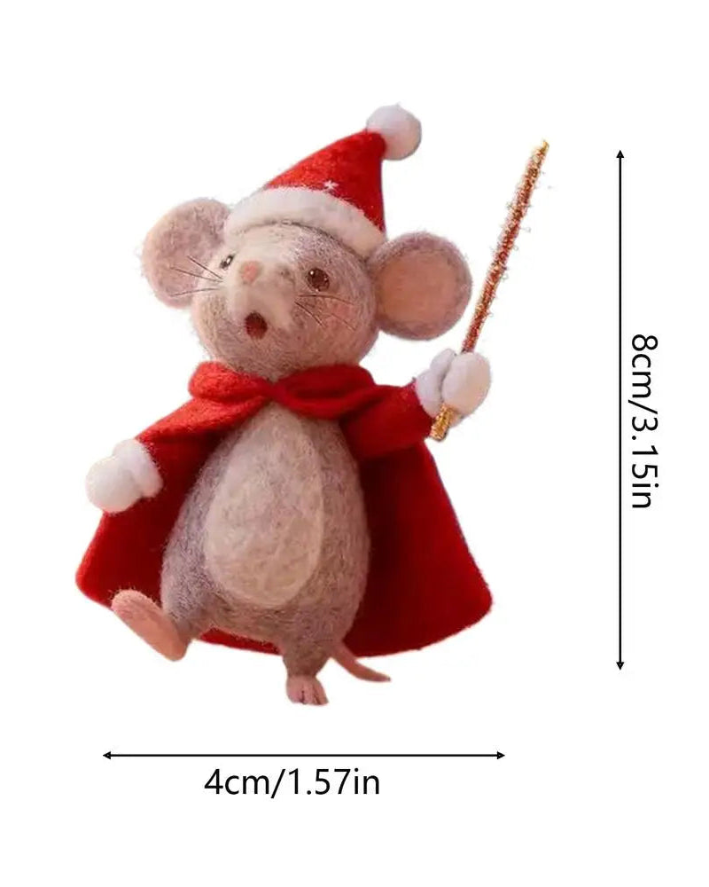 Christmas Felt Mouse Decorative Figurine