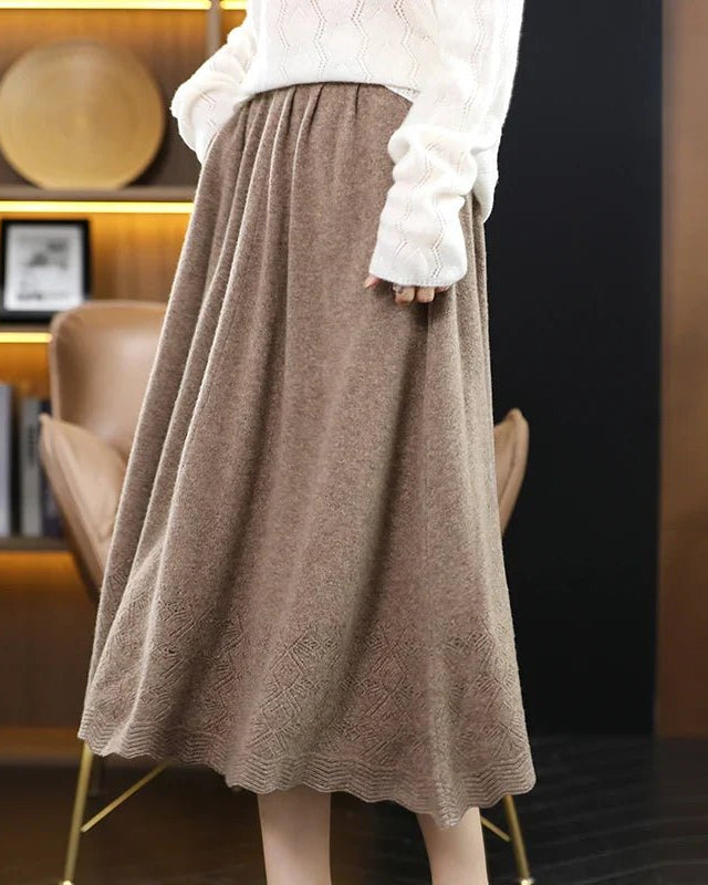 Pure Wool A-Line Skirt