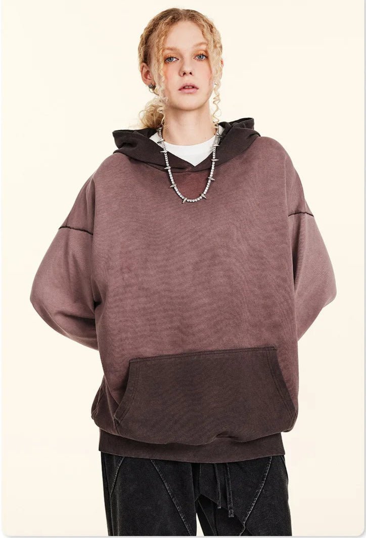 Oversized Retro Washed Cotton Hoodies