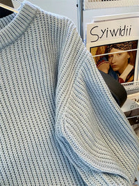 Round-Neck Oversized Knitted Pullover